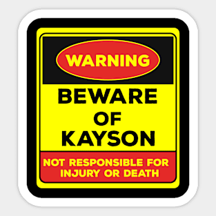 Beware Of Damien/Warning Beware Of Damien Not Responsible For Injury Or Death/gift for Damien Sticker